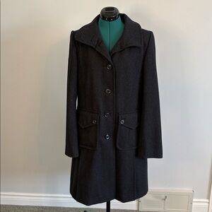 DKNY Wool Blend Charcoal Coat